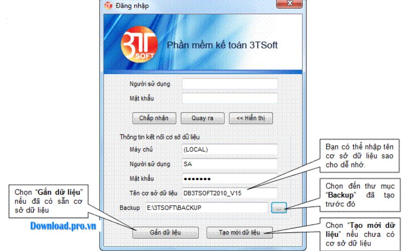 Cài đặt phần mềm 3TSoft