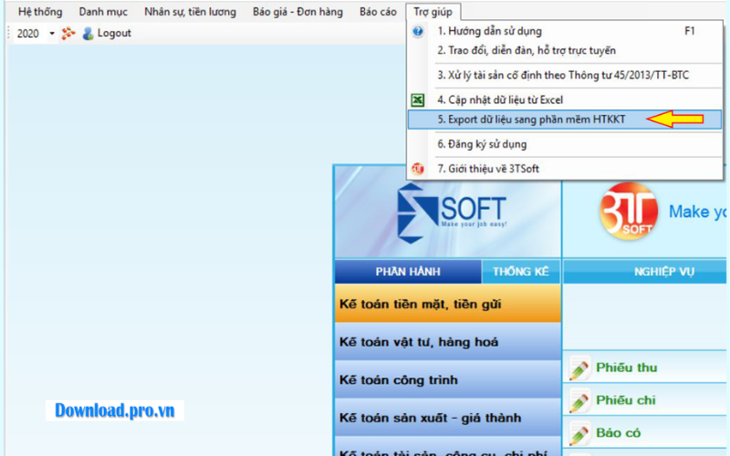 Cách xuất báo cáo tài chính