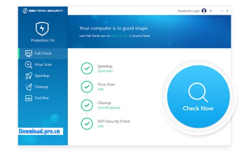 Tính năng full stack của phần mềm virus 360 total security