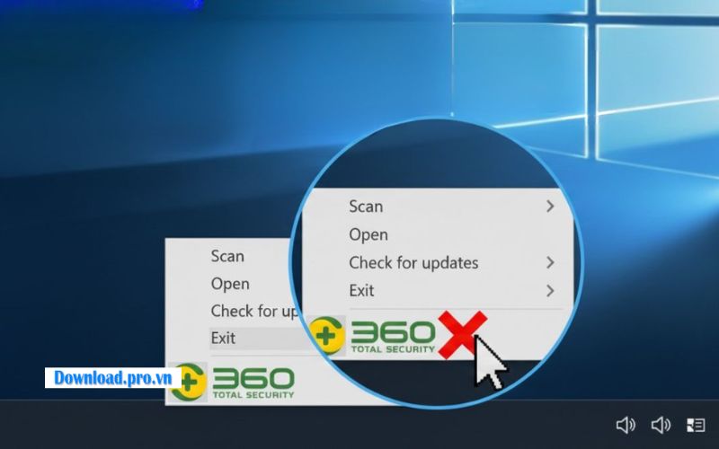 Cách tắt tạm thời phần mềm 360 Total Security