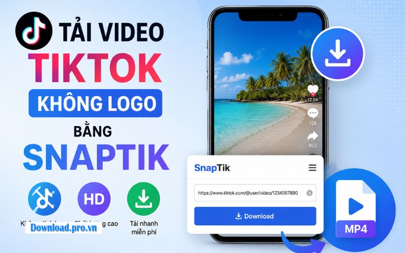 cách tải video tiktok không logo video TikTok không logo bằng SnapTik