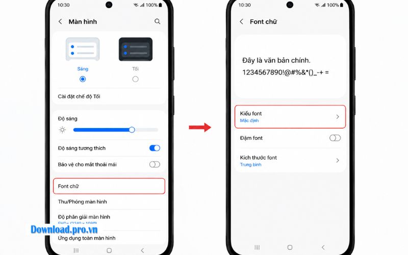 Chọn kiểu font muốn sử dụng 