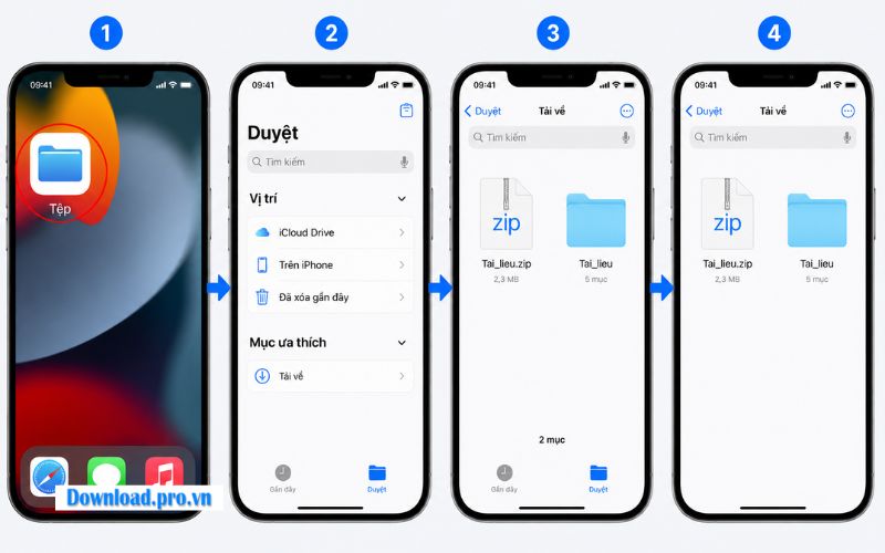 Cách giải nén file ZIP trên iPhone bằng ứng dụng Tệp