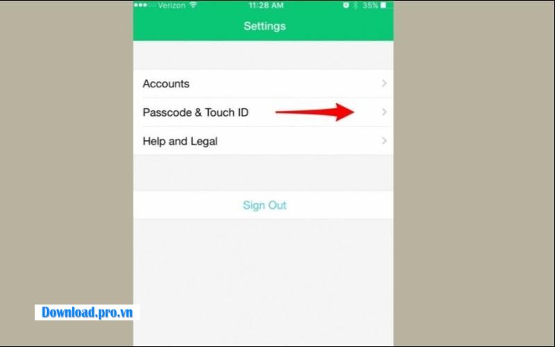  Vào Cài đặt, chọn Touch ID & Mật mã