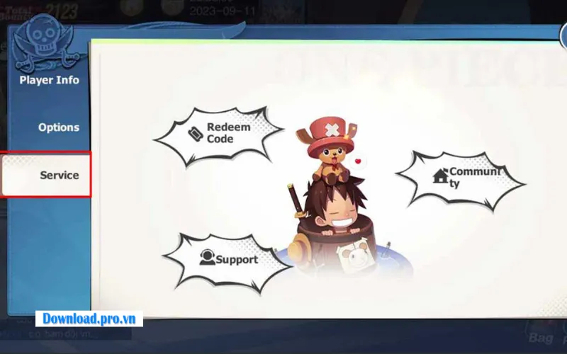 Tìm và chọn mục Giftcode, Redeem Code hoặc Đổi quà