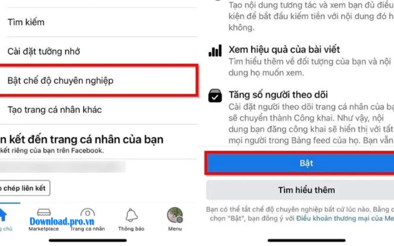 Tắt chế độ Professional Mode trên Facebook