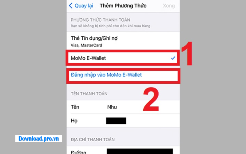 Hướng dẫn thêm phương thức thanh toán MoMo vào Apple ID