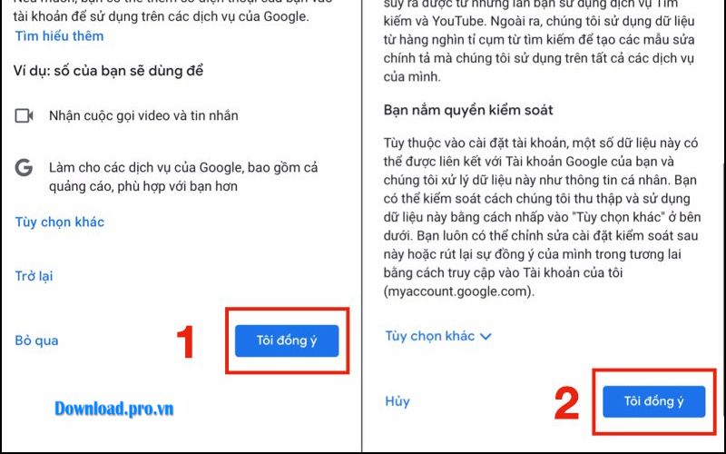Nhấn Tôi đồng ý