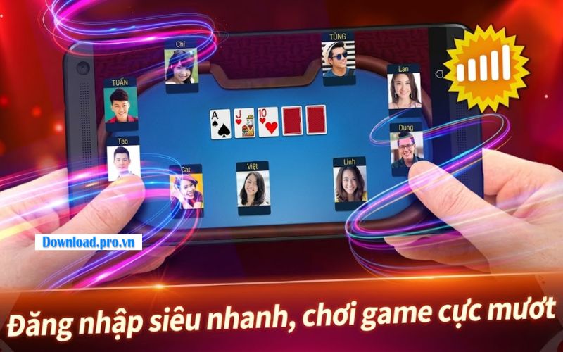 Giao diện game ông trùm Poker trên điện thoại