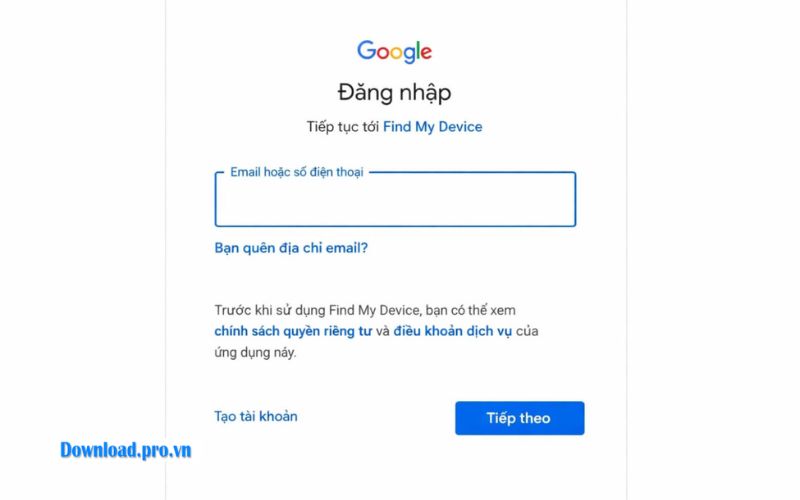 Đăng nhập bằng tài khoản Gmail trên điện thoại bị mất